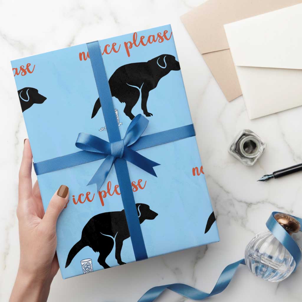 No Ice Please Wrapping Paper Roll Funny Dog Anti ICE Meme
