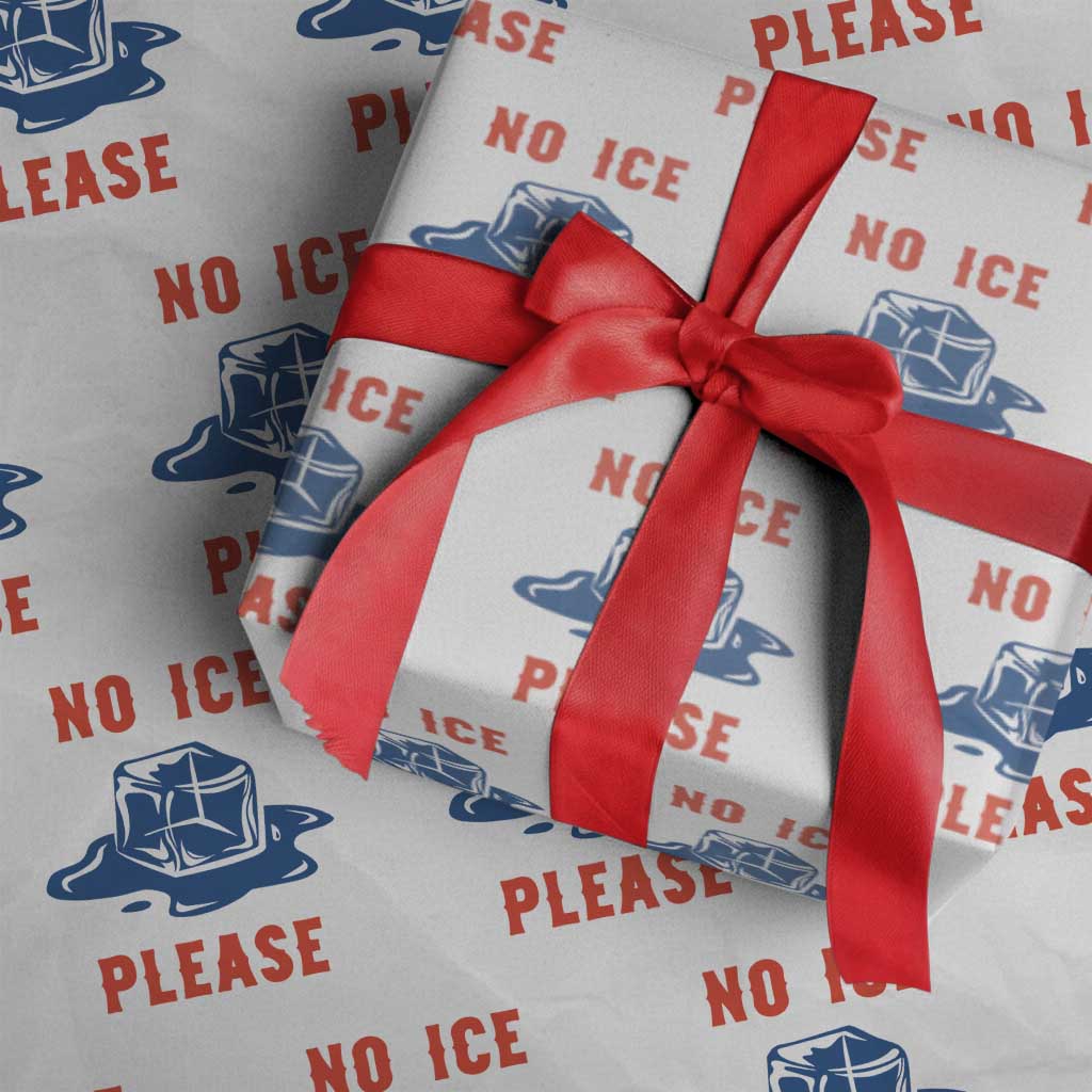 No Ice Please Wrapping Paper Roll Funny Ice Cube Anti ICE Deportation Human Rights