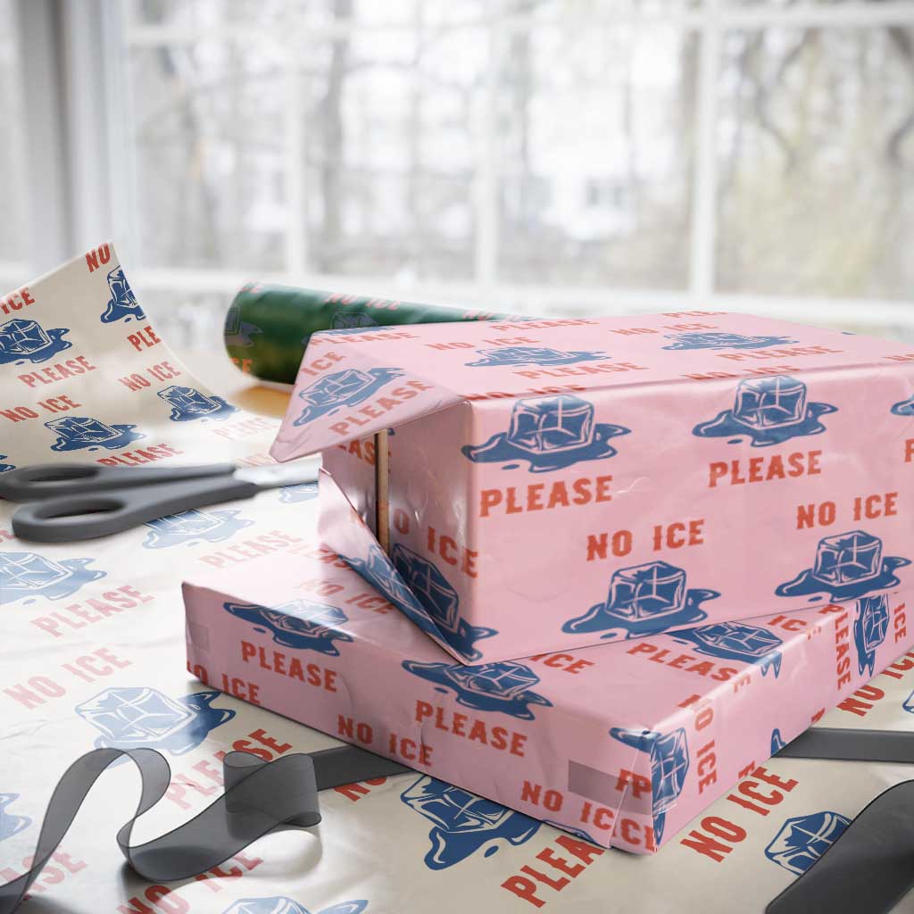 No Ice Please Wrapping Paper Roll Funny Ice Cube Anti ICE Deportation Human Rights