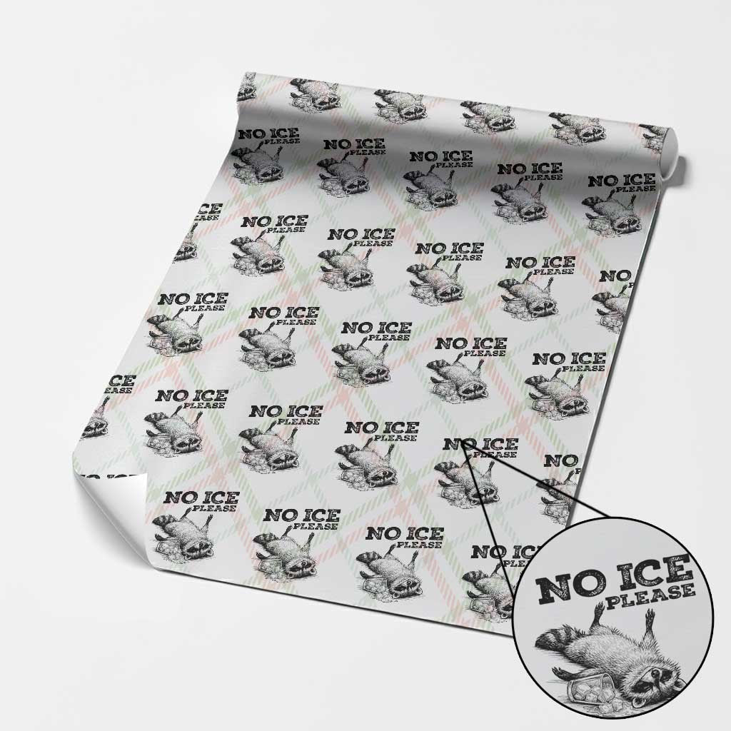 No Ice Please Wrapping Paper Roll Funny Raccoon Anti ICE Deportation Human Rights