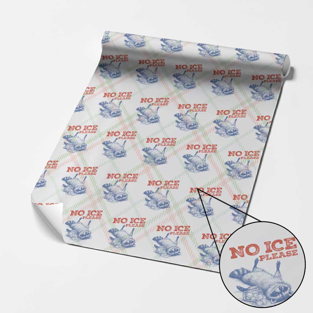 No Ice Please Wrapping Paper Roll Funny Raccoon Trash Panda Anti ICE Meme