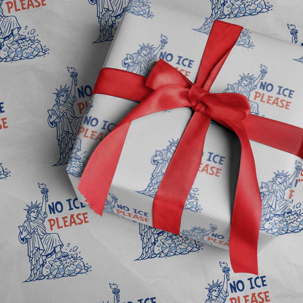 No Ice Please Wrapping Paper Roll Funny Statue of Liberty Anti ICE Deportation Human Rights