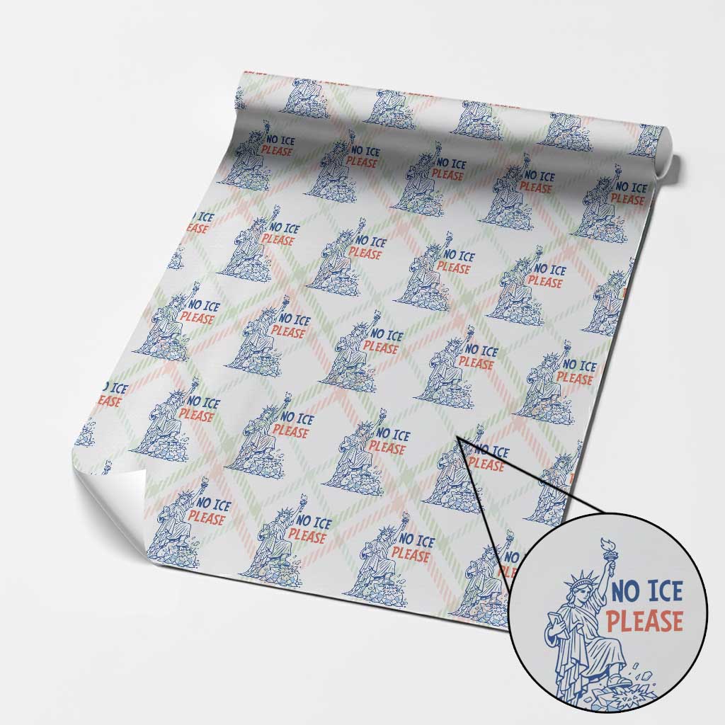 No Ice Please Wrapping Paper Roll Funny Statue of Liberty Anti ICE Deportation Human Rights