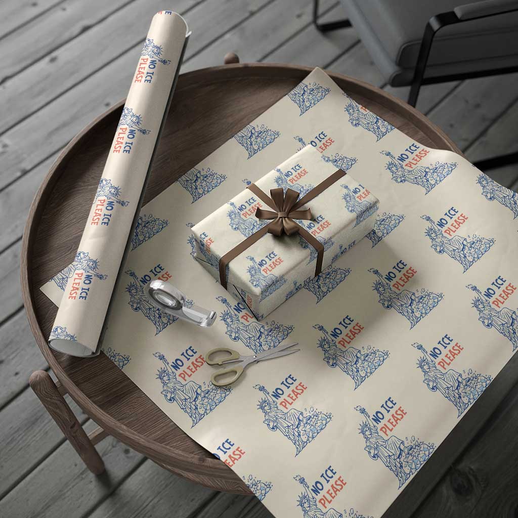 No Ice Please Wrapping Paper Roll Funny Statue of Liberty Anti ICE Deportation Human Rights