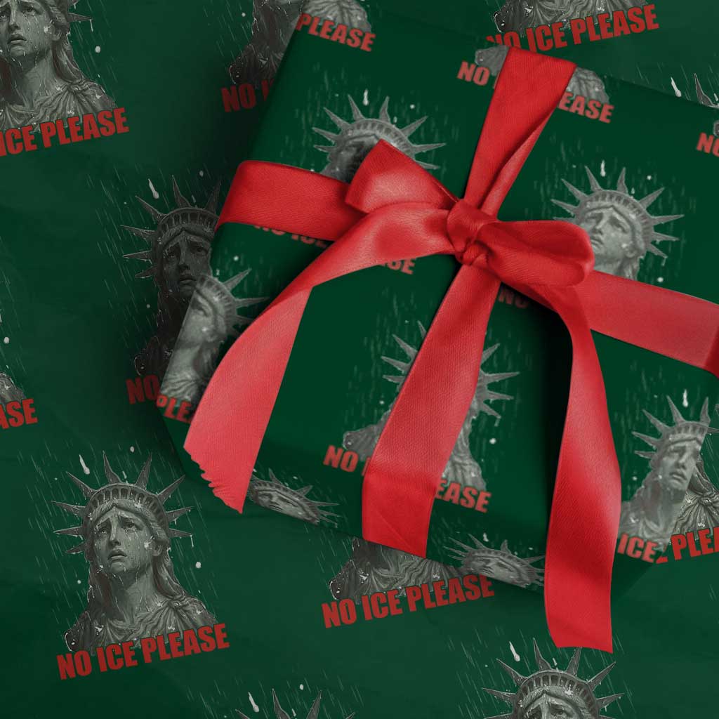 No Ice Please Wrapping Paper Roll Statue of Liberty Crying Anti ICE Deportation Human Rights