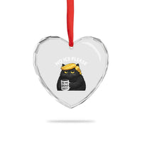 No ICE Protest Heart Crystal Glass Ornament Is He Dead Yet Black Cat Meme