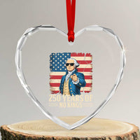 No Kings 250 Years George Washington Heart Crystal Glass Ornament