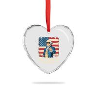 No Kings 250 Years George Washington Heart Crystal Glass Ornament