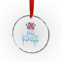 No Kings Abolish ICE Crystal Glass Ornament Anti Authoritarian Protest