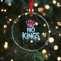 No Kings Abolish ICE Crystal Glass Ornament Anti Authoritarian Protest