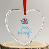 No Kings Abolish ICE Heart Crystal Glass Ornament Anti Authoritarian Protest