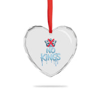No Kings Abolish ICE Heart Crystal Glass Ornament Anti Authoritarian Protest