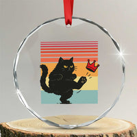 No Kings Black Cat Crystal Glass Ornament Funny Kitten Social Justice - Wonder Print Shop