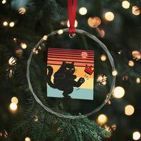 No Kings Black Cat Crystal Glass Ornament Funny Kitten Social Justice - Wonder Print Shop