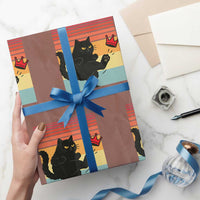 No Kings Black Cat Wrapping Paper Roll Funny Kitten Social Justice - Wonder Print Shop