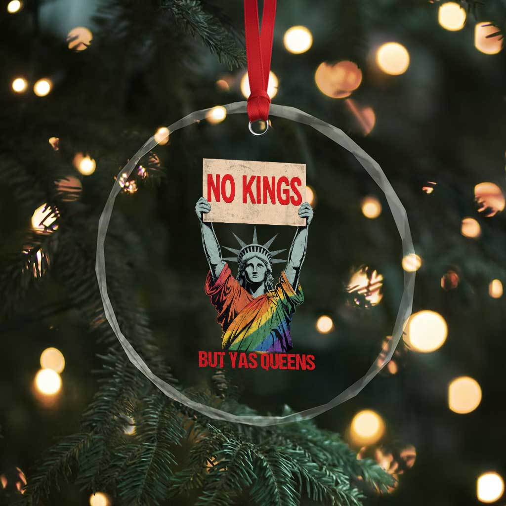 No Kings But Yas Queens Crystal Glass Ornament Statue Of Liberty LGBTQ Pride Ally Pride