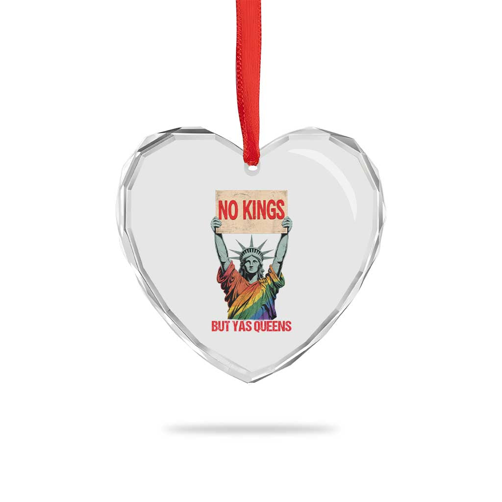 No Kings But Yas Queens Heart Crystal Glass Ornament Statue Of Liberty LGBTQ Pride Ally Pride