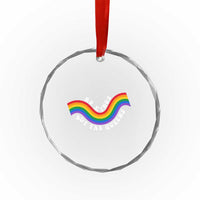 No Kings But Yas Queens LGBTQ Pride Retro Rainbow Crystal Glass Ornament