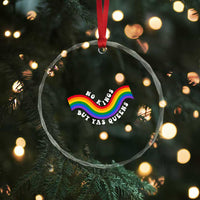 No Kings But Yas Queens LGBTQ Pride Retro Rainbow Crystal Glass Ornament