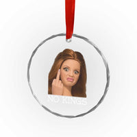 No Kings Crystal Glass Ornament Funny Disgusted Doll Face Meme