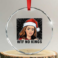 No Kings Crystal Glass Ornament Funny Disgusting Doll Face Meme Christmas TS14