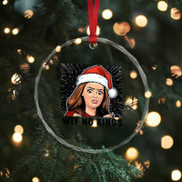 No Kings Crystal Glass Ornament Funny Disgusting Doll Face Meme Christmas TS14