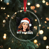 No Kings Crystal Glass Ornament Funny Doll Face Meme Christmas TS14