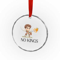 No Kings Crystal Glass Ornament Funny Saint Michael Topples The Crown