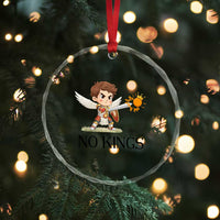 No Kings Crystal Glass Ornament Funny Saint Michael Topples The Crown