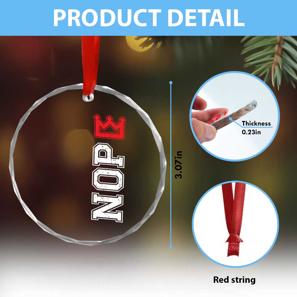 No Kings Crystal Glass Ornament In America Protest - Wonder Print Shop