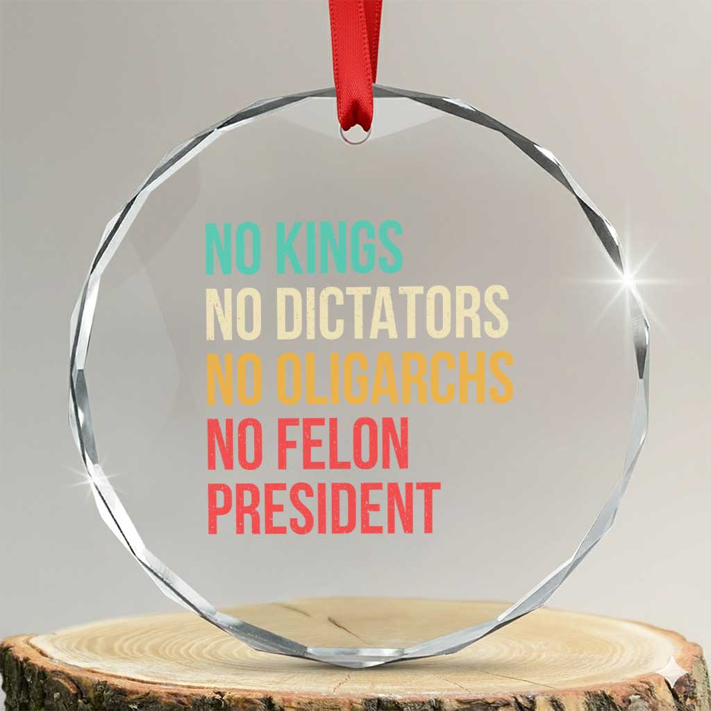 No Kings Crystal Glass Ornament Retro Resistance