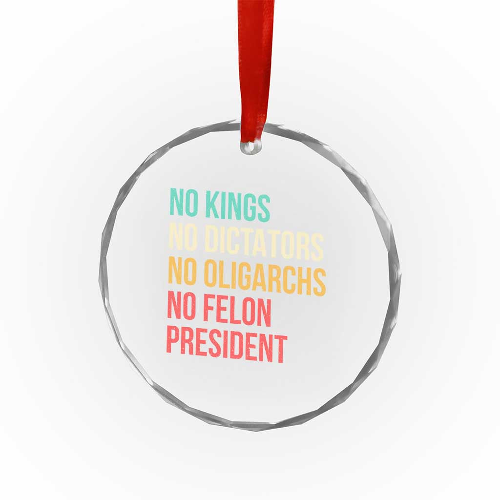 No Kings Crystal Glass Ornament Retro Resistance
