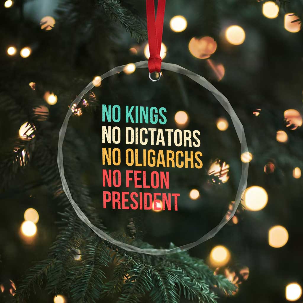 No Kings Crystal Glass Ornament Retro Resistance