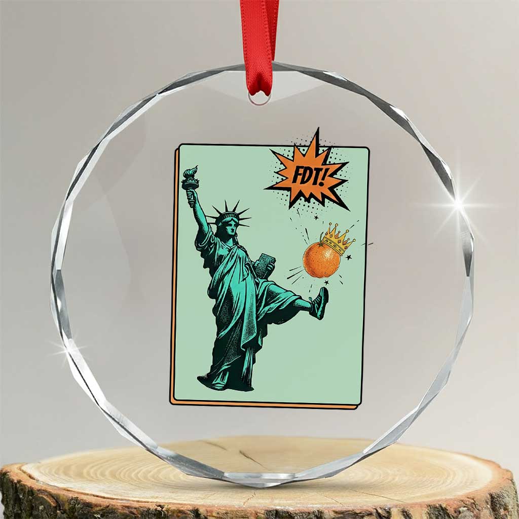 No Kings Crystal Glass Ornament Statue of Liberty Political Protest - Wonder Print Shop