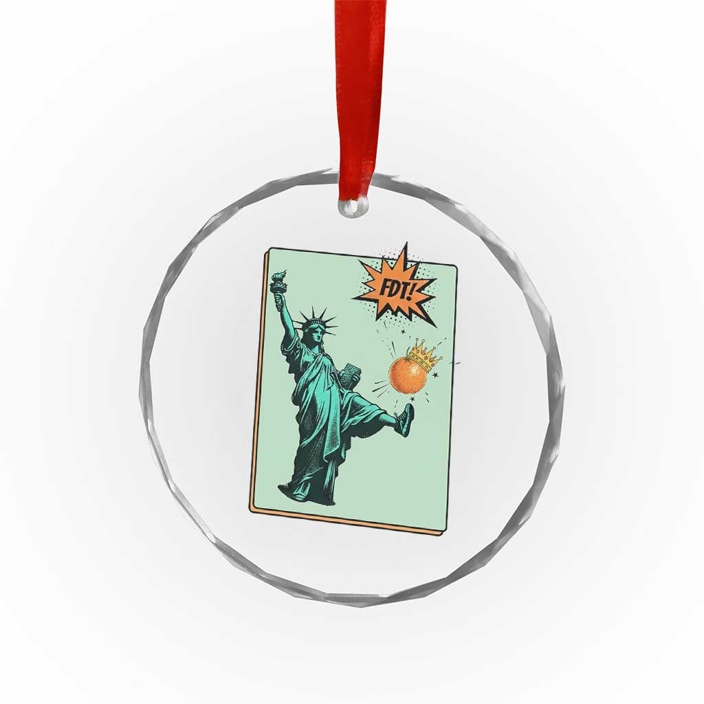 No Kings Crystal Glass Ornament Statue of Liberty Political Protest - Wonder Print Shop