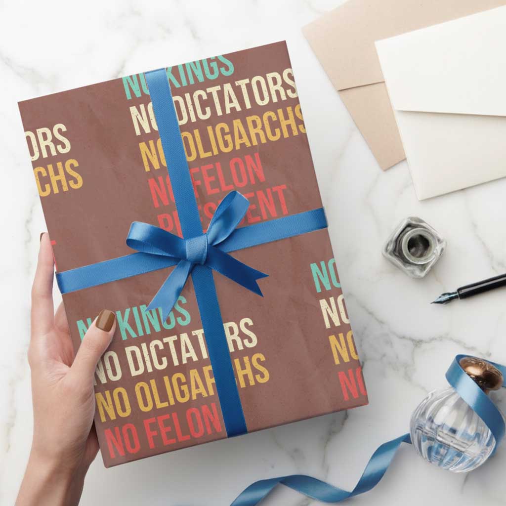 No Kings Wrapping Paper Roll Retro Resistance