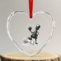 No Kings Heart Crystal Glass Ornament America Protest Chess Rejecting Kings - Wonder Print Shop