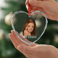 No Kings Heart Crystal Glass Ornament Funny Disgusted Doll Face Meme