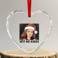 No Kings Heart Crystal Glass Ornament Funny Disgusting Doll Face Meme Christmas - Wonder Print Shop