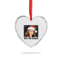No Kings Heart Crystal Glass Ornament Funny Disgusting Doll Face Meme Christmas - Wonder Print Shop