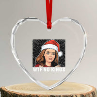 No Kings Heart Crystal Glass Ornament Funny Doll Face Meme Christmas - Wonder Print Shop