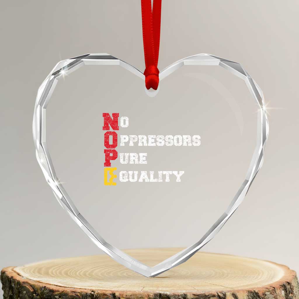 No Kings Heart Crystal Glass Ornament No Oppressors Pure Equality - Wonder Print Shop