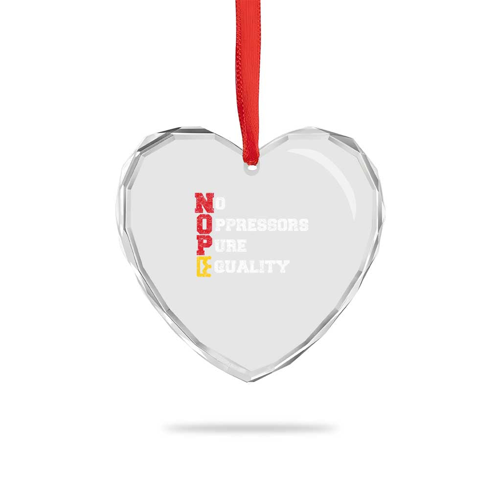 No Kings Heart Crystal Glass Ornament No Oppressors Pure Equality - Wonder Print Shop