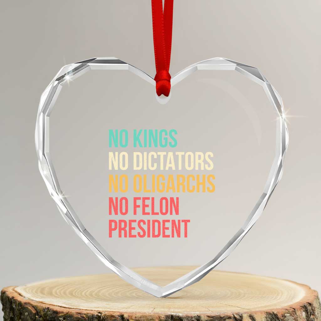 No Kings Heart Crystal Glass Ornament Retro Resistance