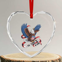 No Kings Heart Crystal Glass Ornament USA 250th Anniversary Freedom Eagle