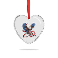 No Kings Heart Crystal Glass Ornament USA 250th Anniversary Freedom Eagle
