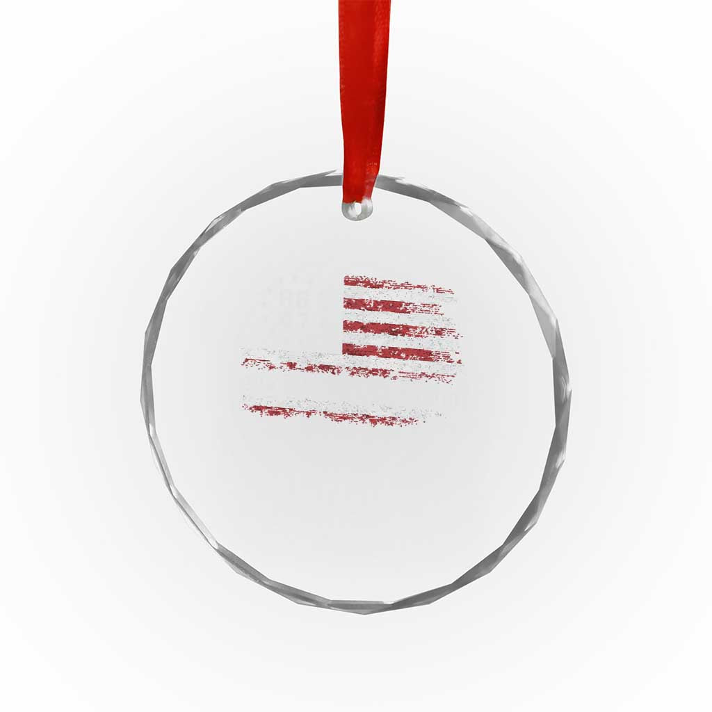 No Kings in America Crystal Glass Ornament 86 47 US Flag Impeach 47 - Wonder Print Shop