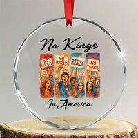 No Kings In America Crystal Glass Ornament American Anti Authoritarian Protest