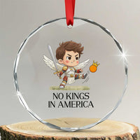 No Kings In America Crystal Glass Ornament Funny Saint Michael Kicking Crown