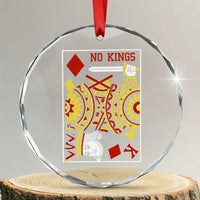 No Kings in America Crystal Glass Ornament Resist Protest Playing Card - Wonder Print Shop